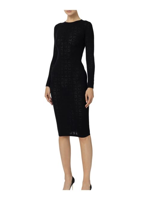 Midi dress in mesh stitch logo viscose ELISABETTA FRANCHI | AM05B46E.110